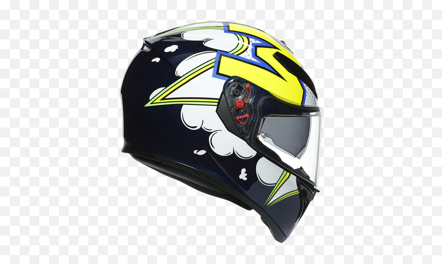 K3 Sv E2205 Multi - Bubble Bluewhyellow Fluo Agv K3 Sv Bubble Integral Helmet Png,Blue Icon Motorcycle Helmet