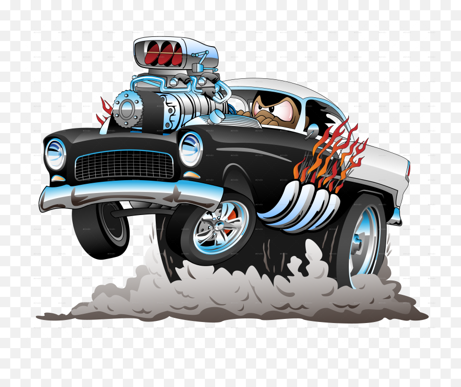 Old Car Cartoon Vector Illustration - Cartoon Hot Rod Car Png,Classic Car Png