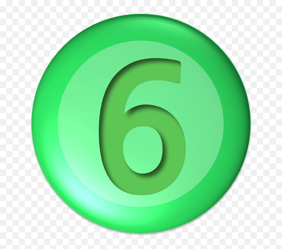 Numbers Six Ball - 6 Number Button Png,Free Circle Icon Numbers
