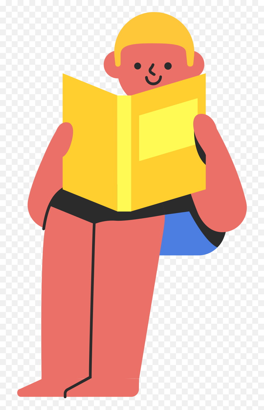 Boy Reading Illustration In Png Svg - Happy,Reading Icon Png