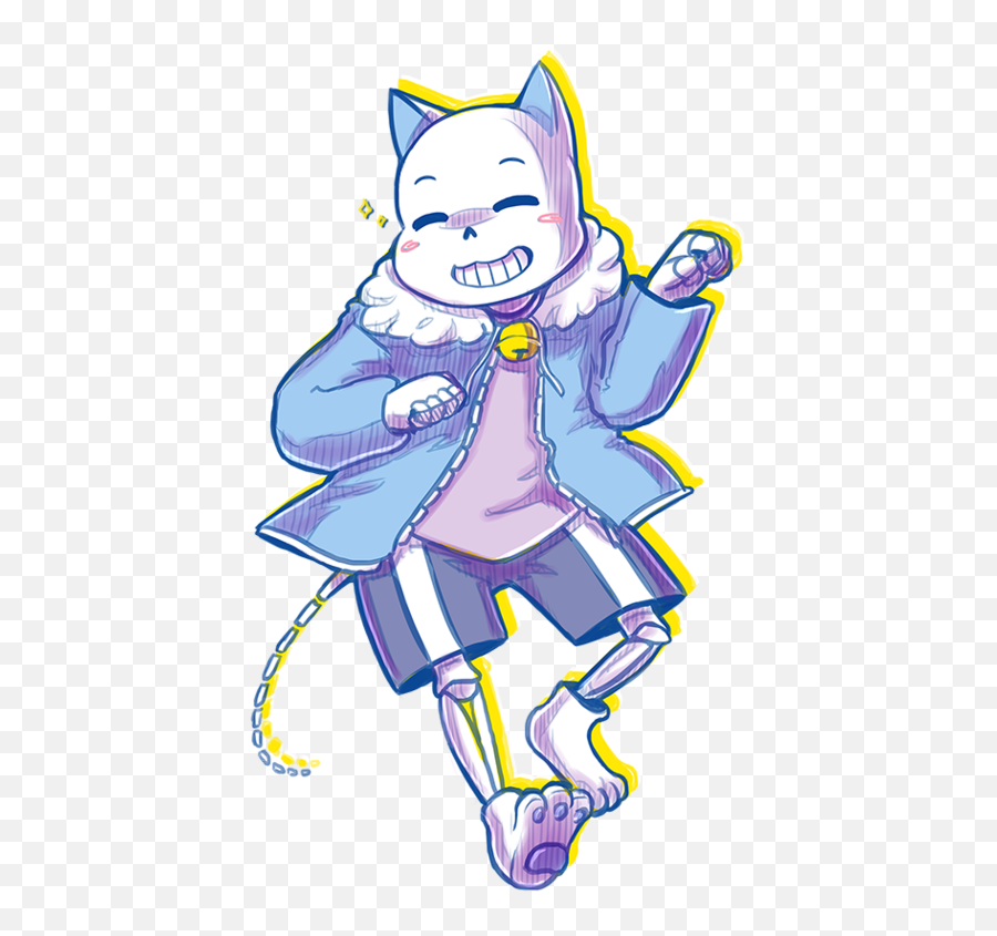 Download Free Png Purple Cat Art Sans Undertale Image - Kawaii Sans Undertale,Undertale Png