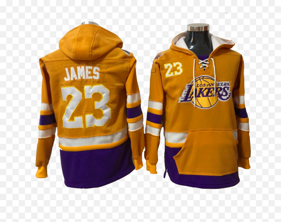 Los Angeles Lakers Lacer - Lebron James Yellow Pullover Hoodie Mens Sweatshirts La Lakers Png,Lebron James Transparent