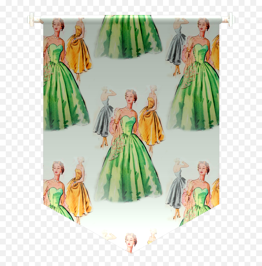 Monica Michielin Alphabets Vogue Patterns Green Yellow - Floor Length Png,1950s Fashion Icon