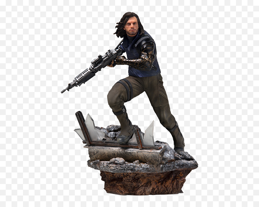 Marvel Winter Soldier Statue By Iron Studios - Bucky Barnes Scale Statue Png,Bucky Barnes Png