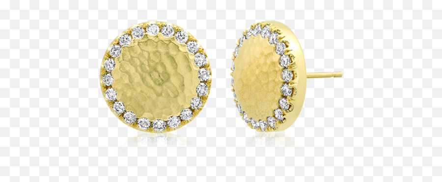Round Shaped Gold Earrings With Diamond - Earrings Png,Gold Trim Png