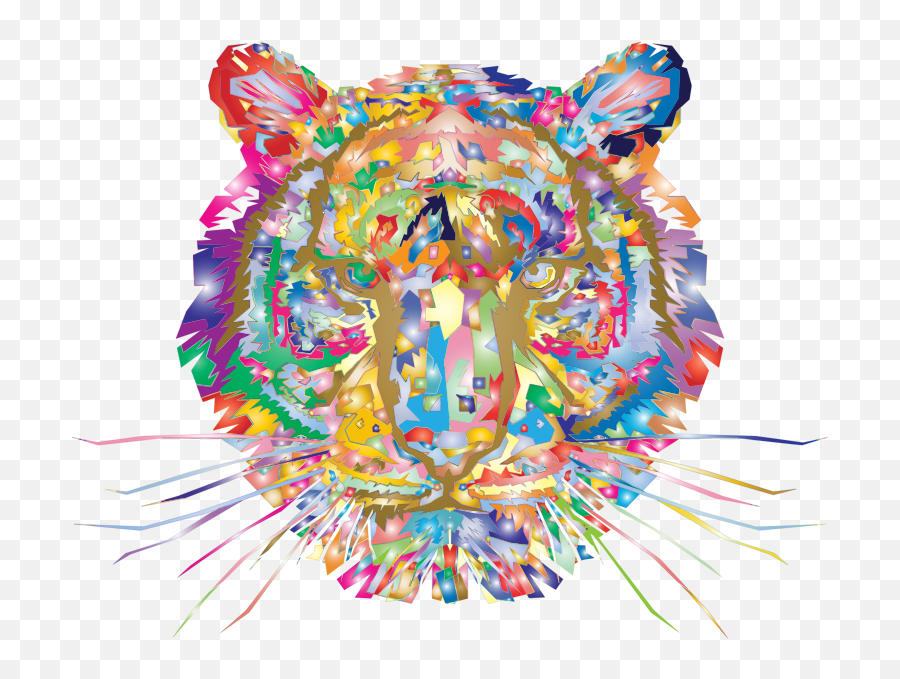 Geometric Tiger Head Surreal - Illustration Png,Tiger Head Png
