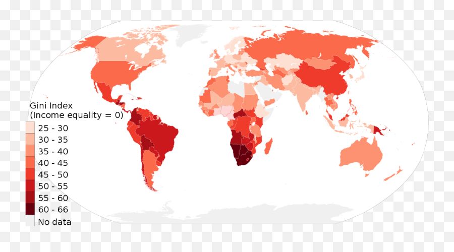Gini Index World Map Income Inequality - Gini Coefficient World Map Png,Map Scale Png