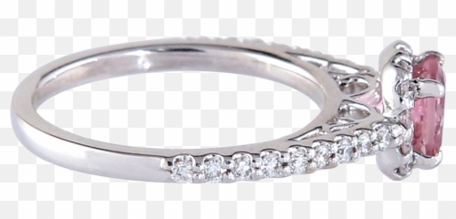 Morganite Cathedral Diamond Halo Ring - Wedding Ring Png,Halo Ring Png