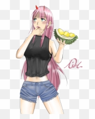 Zero Two Eating Durians Oumanikolai - Illustrations Art Street Cartoon Png,Zero Two Png