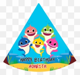 Personalized Baby Shark Birthday Party Caps Hats 10pcs - Painel Baby Shark Png,Birthday Hat Png Transparent