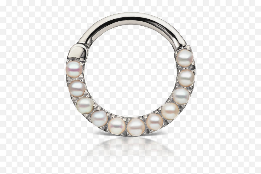 Download Cultured Akoya Pearl Horizontal Eternity Clicker - Cerrajeria San Miguel Ixmiquilpan Png,Piercing Png