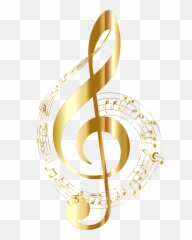 Big Image - Gold Music Notes Transparent Background Full png