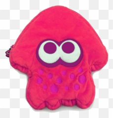 Hori Splatoon 2 Squid Plush Pouch Neon Pink For Nintendo Png Logo