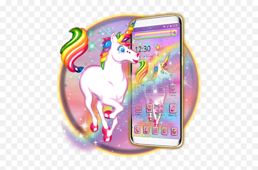 Amazoncom Shiny Unicorn Rainbow 2d Theme Appstore For Android - Lisa Frank Unicorn Png,Rainbow Unicorn Png