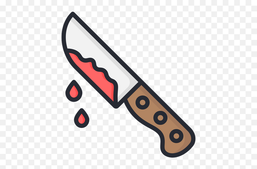 Knife With Blood Icon Of Colored Outline Style - Available Knife Png,Bloody Knife Png