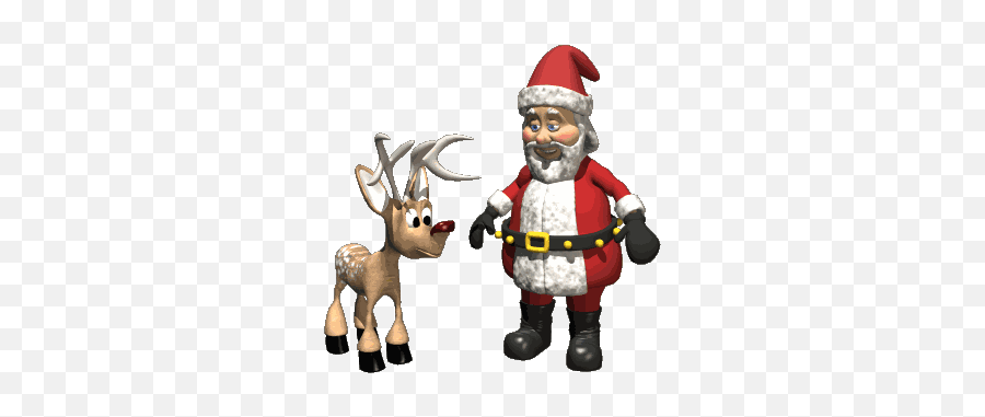 Santa Clause Gif Pere Noel - Picmix Santa Talking To Rudolph Png,Santa Hat Transparent Gif