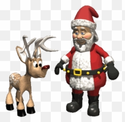 Santa Clause Gif Pere Noel - PicMix Santa Talking To Rudolph png