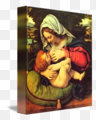 Madonna And Child Virgin Mary Painting Catholic By Magdalena - Of The Green Cushion png