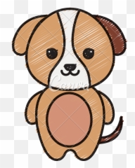 Clip Art Isolated Icons By Canva - Dog Kawaii Png Download Illustration