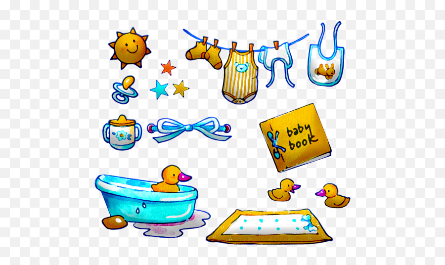 Clipart Sticker Png Images Download - Articulos De Bebe Png,Icon Aesthetic Boy Yellow