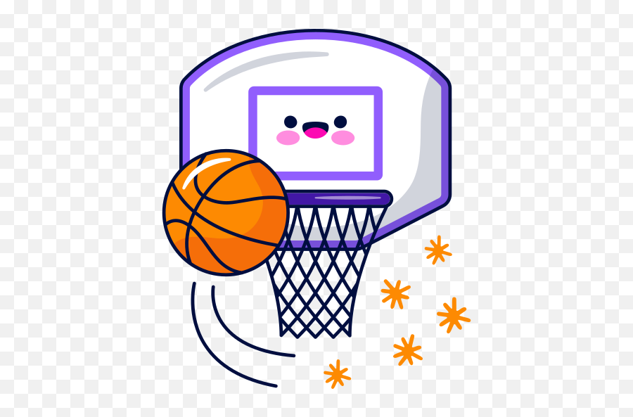 Basketball Sticker - Free Education Stickers To Download Basketball Hoop Black And White Ball Png,Basketball Hoop Icon