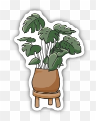 Monstera Deliciosa Sticker - Clip Art Png,Monstera Leaf Png