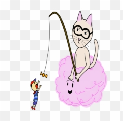 Swimming Lakitu Cat - Cartoon Full Size Png Download Seekpng Cartoon,Lakitu Png
