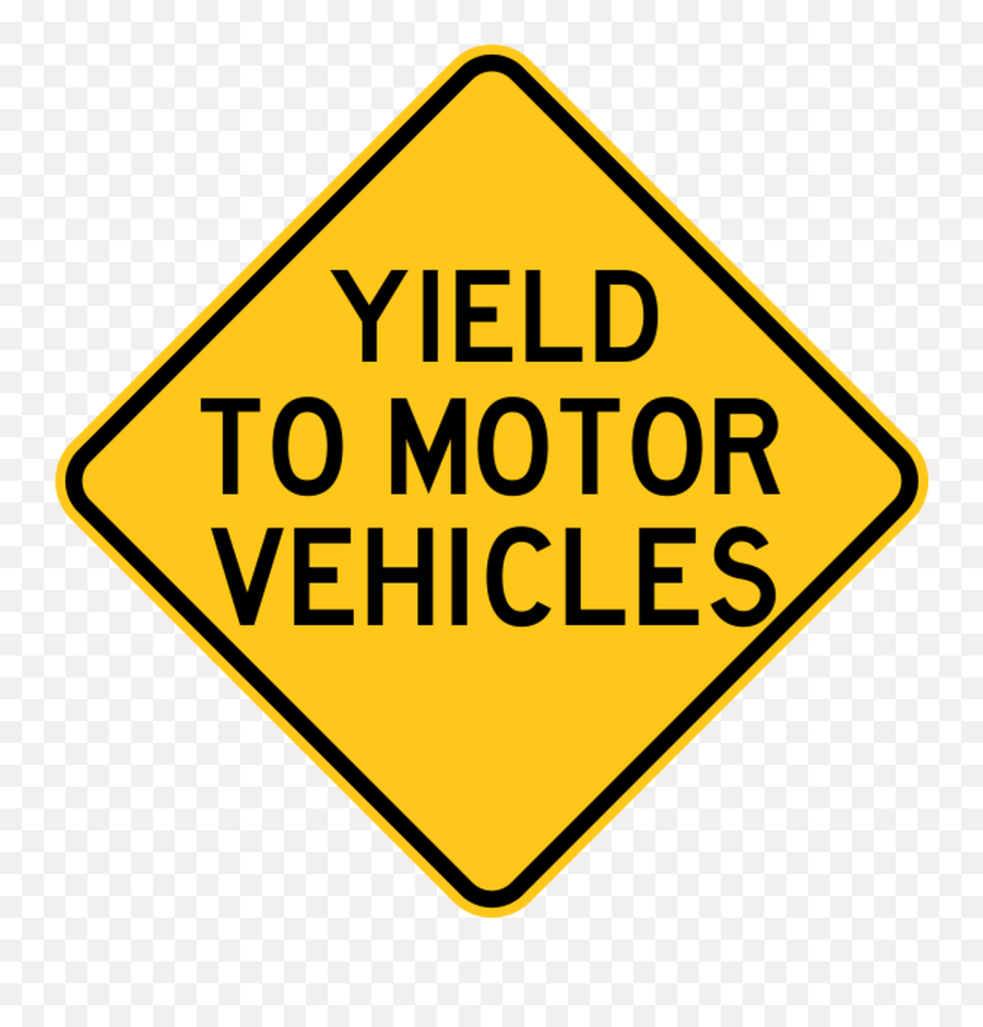 Yield To Motor Vehicles Warning Trail Sign - Traffic Sign Png,Yield Sign Png