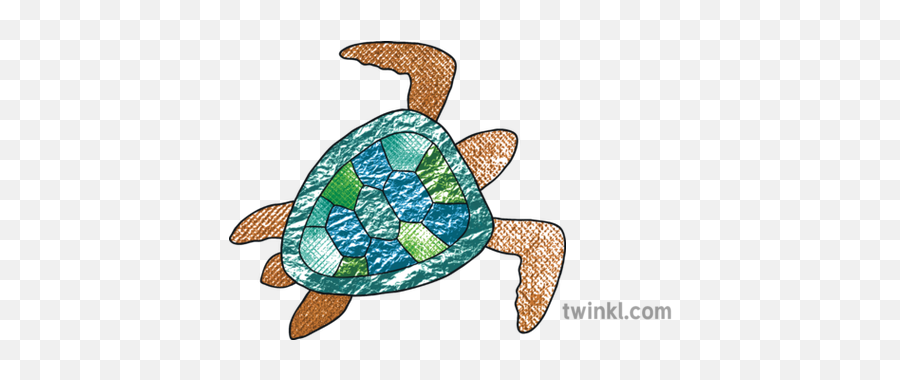 Textured Foil Sea Turtle Illustration - Twinkl Clip Art Png,Sea Turtle Png