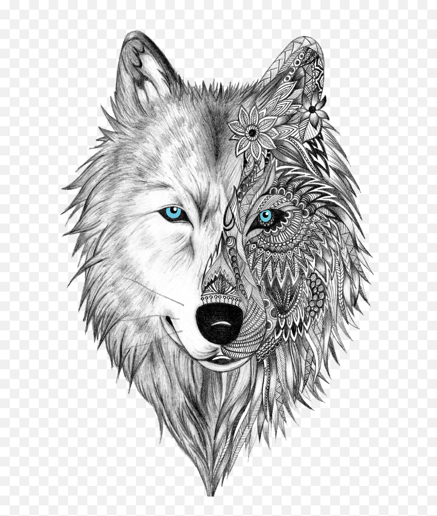 White Wolf Sticker By Whitewolfdesigns86 - White Background Wolf Spirit Animal Drawing Png,White Wolf Png