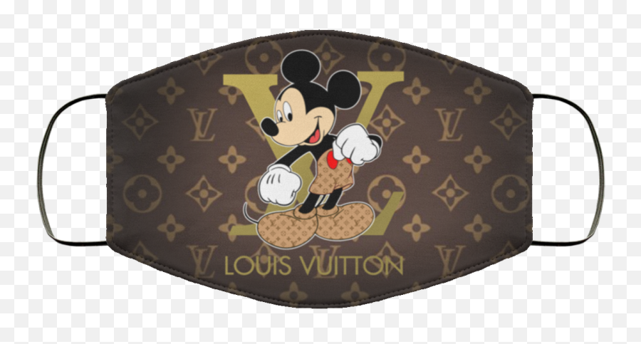 Mickey Mouse Louis Vuitton Cloth Face Mask Reusable - Harley Davidson Face Masks Png,Mickey Mouse Face Png