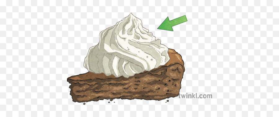 Whipped Cream Food Dairy Dessert Ks2 Illustration - Twinkl Kuchen Png,Whipped Cream Png