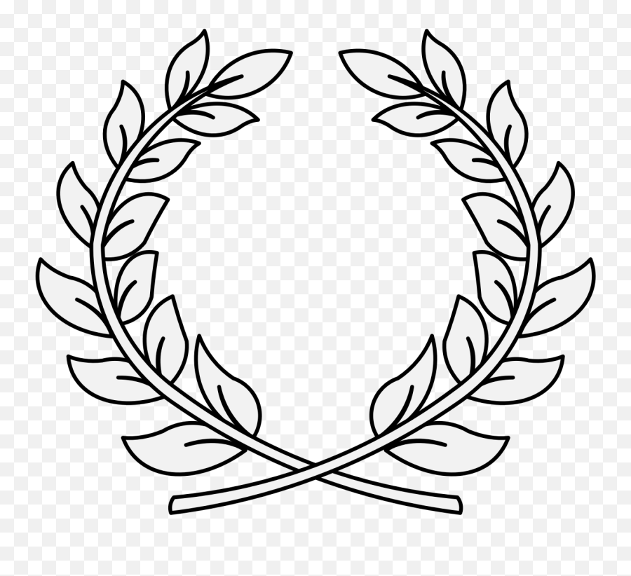 Laurel - Traceable Heraldic Art Clip Art Branch Circle Png,Laurel Wreath Transparent