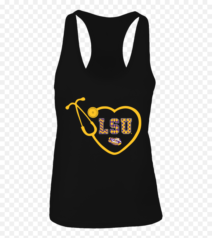 Download Heart Stethoscope Patterned Letters Lsu Tigers - Sleeveless Png,Stethoscope Heart Png