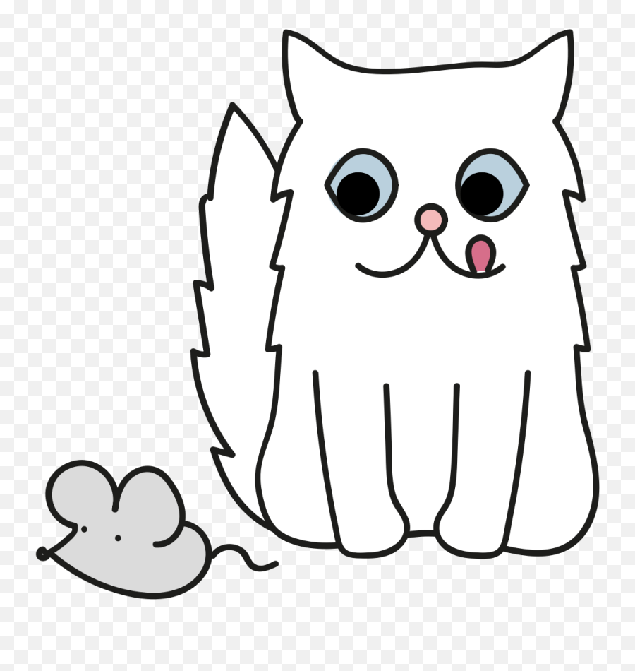 Whiskers Line Art Cat Thumbnail Cartoon - Clip Art Png Persian Cat Drawing Cartoon,Cat Lineart Transparent