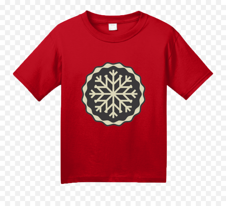 Download Youth Red Snowflake Icon - Tshirt Png Image With Short Sleeve,Snowflake Icon Png