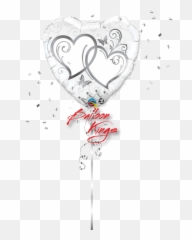 Entwined Silver Hearts - Decorative Png,Silver Heart Png