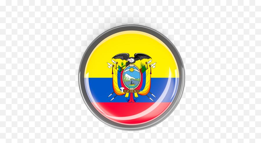 Metal Framed Round Button - Universidad Agraria Del Ecuador Png,Ecuador Flag Png