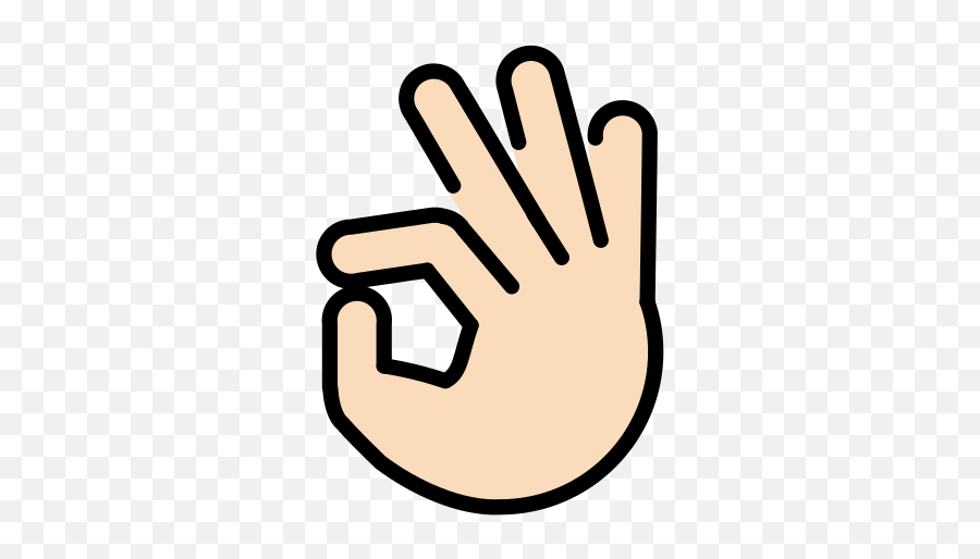 Light Skin Tone Emoji Png Ok Hand Sign Transparent