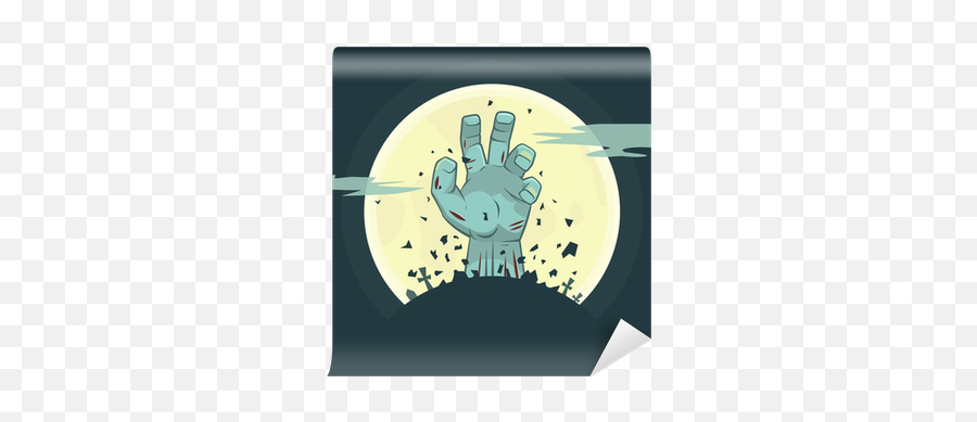 Wall Mural Vector Zombie Hand Rising From The Grave - Pixershk Brazo De Zombie Saliendo De La Tierra Png,Zombie Hand Icon