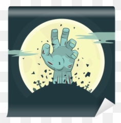 Wall Mural Vector Zombie Hand Rising From The Grave - Pixershk Brazo De Zombie Saliendo De La Tierra Png,Zombie Hand Icon