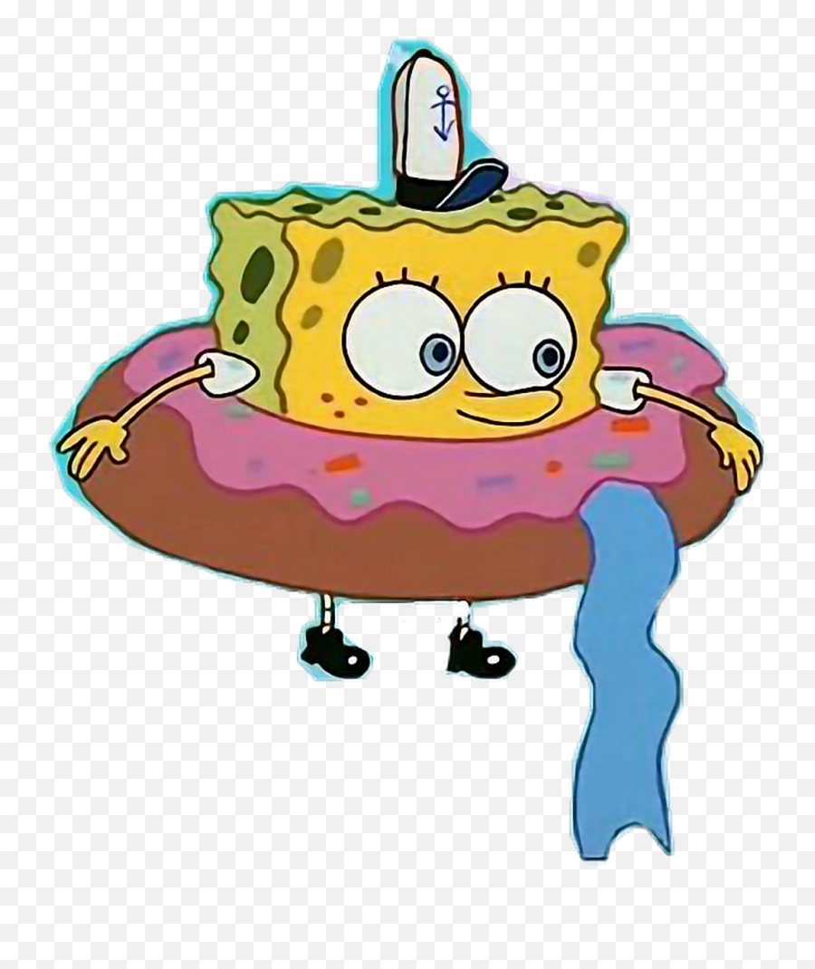 Spongebob Sticker - Spongebob In Donut Png Clipart Full Spongebob In A Donut,Spongebob Meme Png