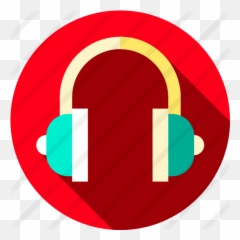 Headphones - Red Music Icon png