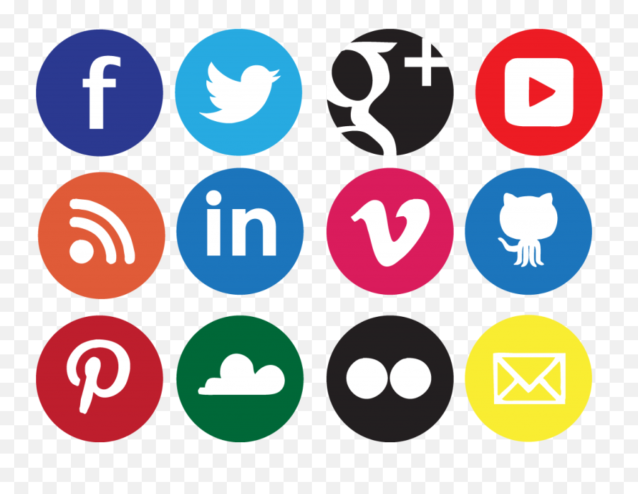 Social Media Network Icon Design - Transparent Background Social Media Icons Png,Social Media Icons Transparent Background