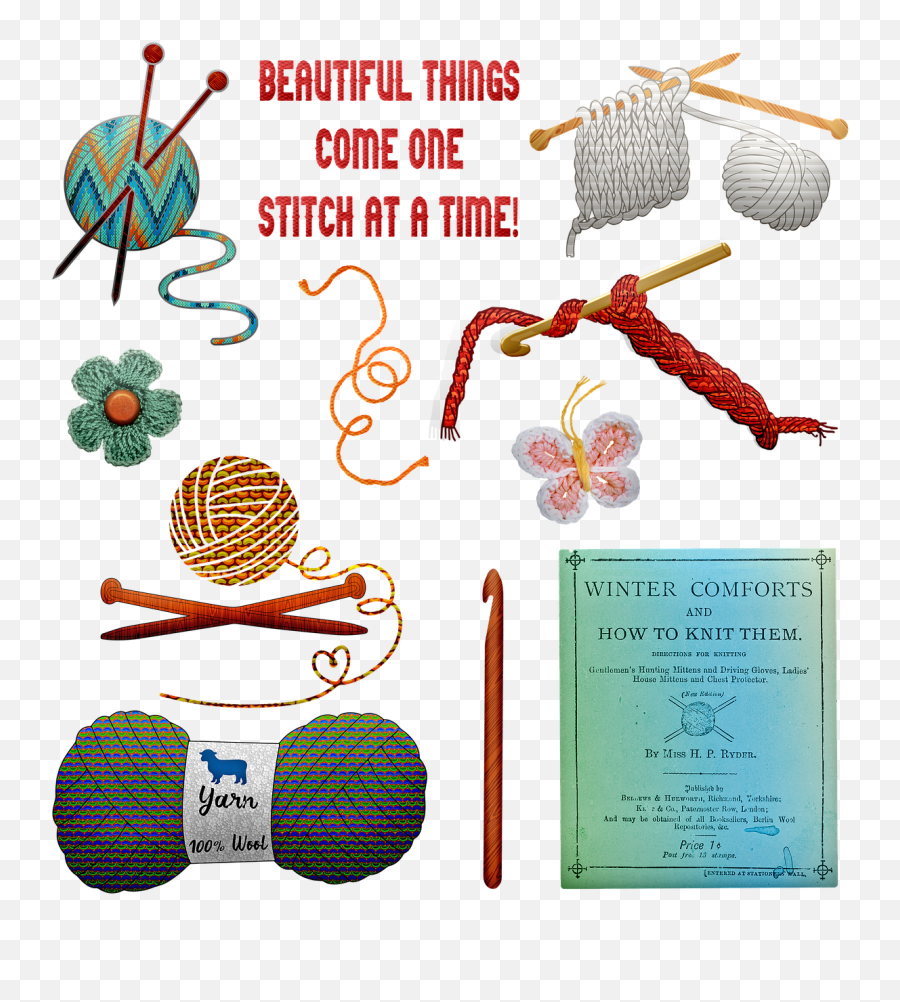 Crochet Knit Wool - Free Image On Pixabay Knitting Png,Crochet Hook Png