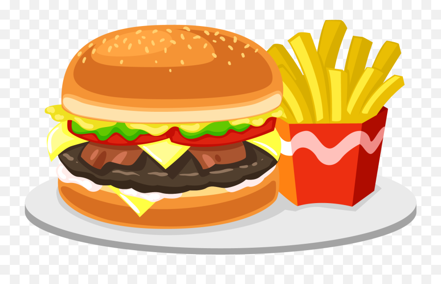Fast Food Clipart Png - Fast Food Clipart Png,Cheeseburger Transparent