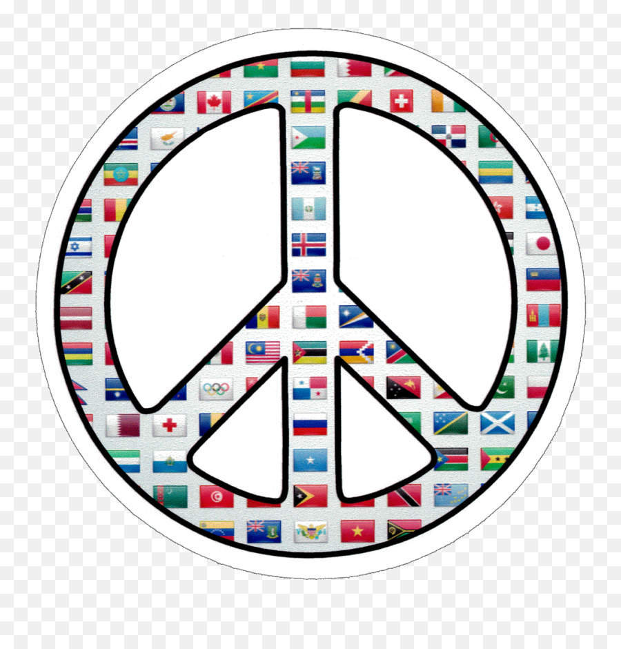 World Peace Sign - Small Bumper Sticker Decal Total Drama Harold And Leshawana Png,Peace Sign Png