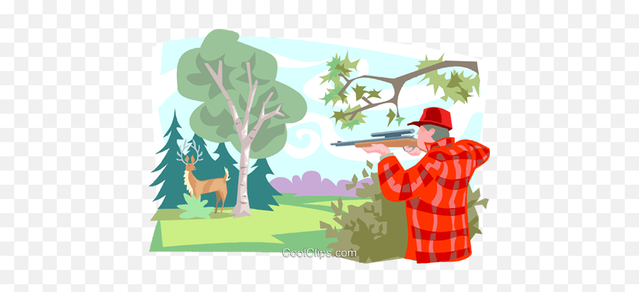 Deer Hunter Royalty Free Vector Clip Art Illustration - Deer Hunter Clip Art Png,Hunting Png
