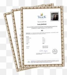 Paper Certificate By Post - TrackTest English Certificate png