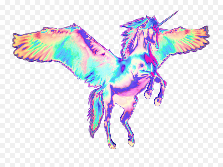 Holographic Holo Unicorn Flyinghorse Holodaze - Transparent Unicorn Png,Unicorn Transparent Background